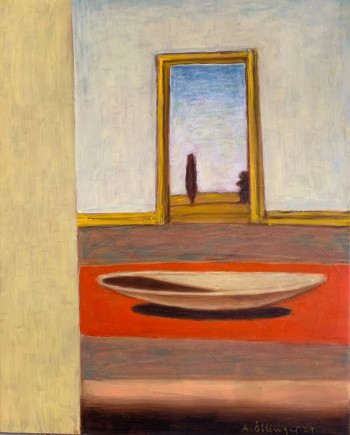 Nr. 1 Innenraum mit Schale 2024 Öl a. Lw. 100 x 80 cm