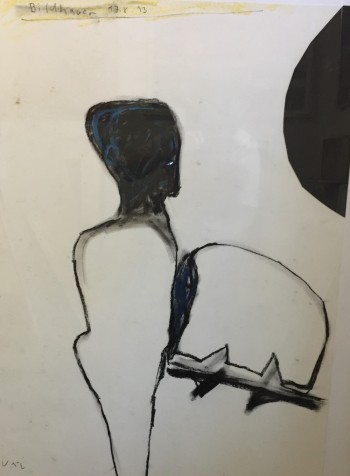 Nr. 6 127-93 26.6.93 Bildhauer Kreide-Öl-Collage