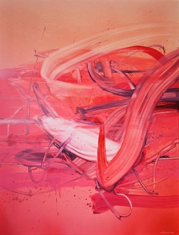 Nr. 3 Grosse Rubinrote Dynamik 3 2024 Öl a. Lw. 135 x 105 cm