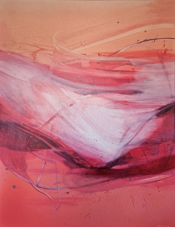 Nr. 2 Grosse Rubinrote Dynamik 2 2024 Öl a. Lw. 135 x 105 cm