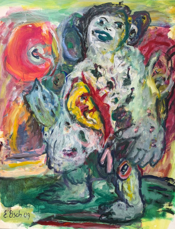 Nr. 5 Aus dem Stand heraus 2009 Öl a. Lw. 100 x 80 cm