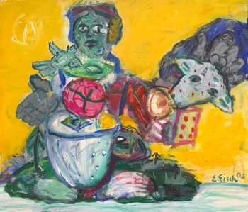 Nr. 4 Ego und der schwarze Fleck 2002 Öl a. Lw. 95 x 108 cm