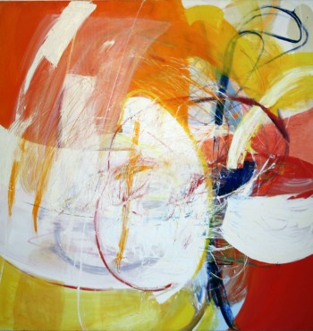 Nr. 2 Konfrontation oder Annäherung Öl a. Nessel  180 x 165 cm