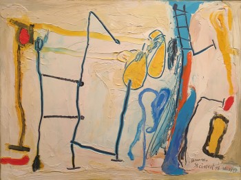 Nr. 12 Komposition in Gelb 28.10.1994 Öl a. Karton 30 x 40 cm