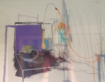 Nr. 11 Tischstillleben mit Blüte  29,4 x 40 cm