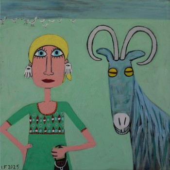 Nr. 26  Al Khaluf Beach 2025 Acryl a. Holz 60 x 60 cm