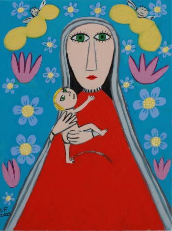 Nr. 6 Kappl-Madonna 2024 Acryl a. Holz 40 x 30 cm