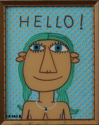 Nr. 10 Hello 2025 Hinterglasmalerei 25 x 14 cm