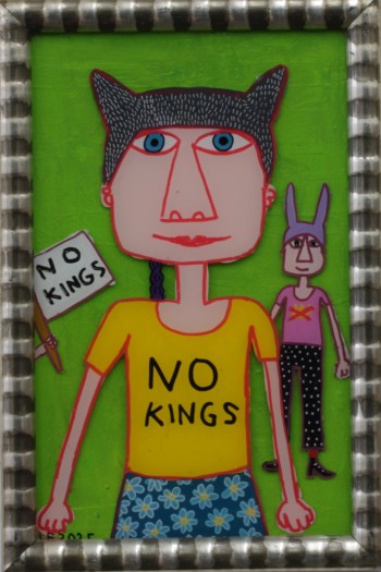 Nr. 55 No kings 2025 Hinterglasmalerei 27 x 17 cm