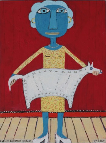 Nr. 43 Endlich bei Bares für Rares 2024 Acryl u. Kohle a. Holz 40 x 30 cm