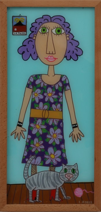 Nr. 57 La Palma 2025 Hinterglasmalerei 49 x 21,5 cm