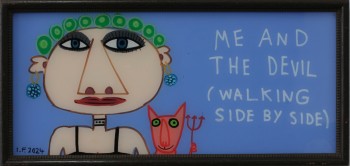 Nr. 11 Me and the devil 2024 Hinterglasmalerei 16 x 38 cm