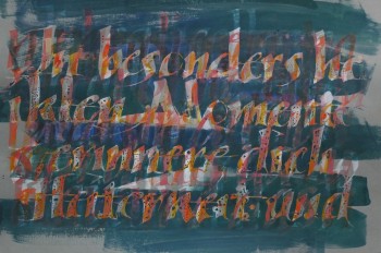 Nr. 4 Schriftkomposition 7 2025 Pigmente a Pap.. 38 x 57,5 cm