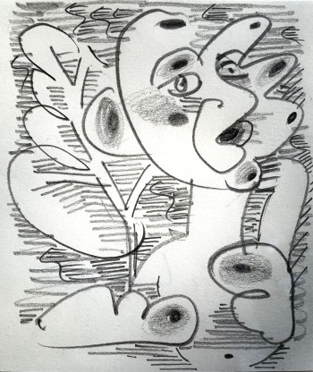 Nr. 46 o.T.  IX 22 Bleistiftzeichnung 11,5 x 10 cm