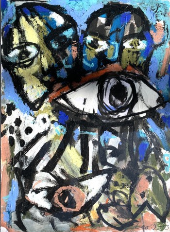 Nr. 24 o.T. 09-13 Acryl a. Pap. 35 x 25 cm