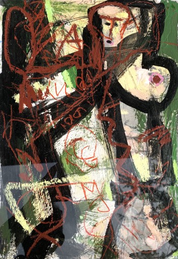 Nr. 30 Testa e tetta 2013 Acryl a. Pap. 35 x 25 cm