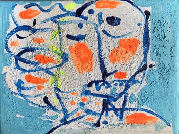 Nr. 32 bestes Wetter, schlechte Laune 10.7.22 Acryl a. Lw. 18 x 24 cm
