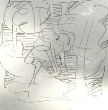 Nr. 42 o.T V 22 Bleistiftzeichnung 13,5 x 13,5 cm