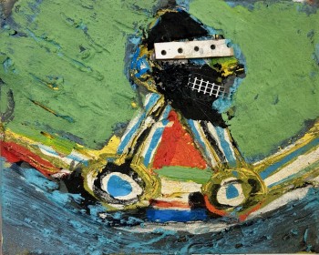 Nr. 42 Kleiner Renner 2026 Öl - Assemblage 24 x 30 cm