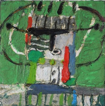 Nr. 34 Grüner Kopf Öl a. Lw.  20 x 20 cm