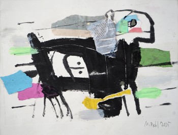 Nr. 76 Getragensein 6  2025 Monotypie Coll. 25 x 40 cm