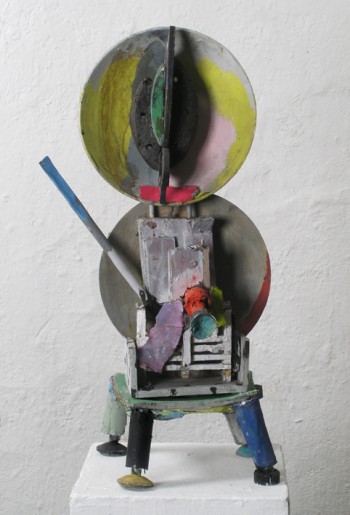 Nr. 47 Kleiner Tellerreiter 2015 versch. Mat. bemalt 90 x 50 x 50 cm