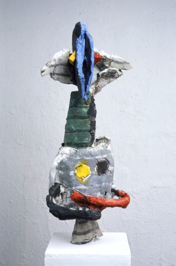 Nr. 46 Keil-Kopf-Figur 2013 versch. Mat. bemalt 75 x 30 x 20 cm