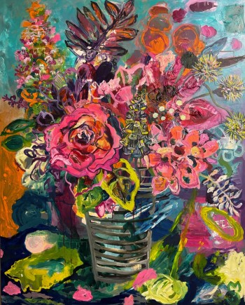 Nr. 2 Pink Flowers 2024 Acryl a. gen. Lw. 150 x 120 cm