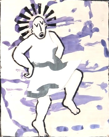 Nr. 39 Strahlende Frau III 2024 Linolschnitt - Mischt. 30 x 24 cm