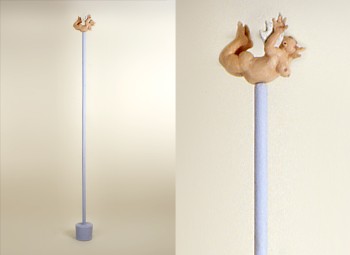 Nr. 7 Ueber den Wolken 2009 Keramik Beton Metall 225 x 22 x 22 cm