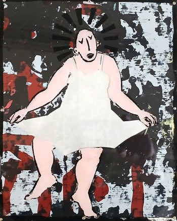 Nr. 38 Strahlende Frau II 2024 Linolschnitt - Mischt. 30 x 24 cm