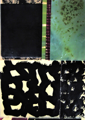 Nr. 2 Serie Sichtbar 2023 Pigment, Tusche, Wachs a. Pap. 58 x 41,5 cm