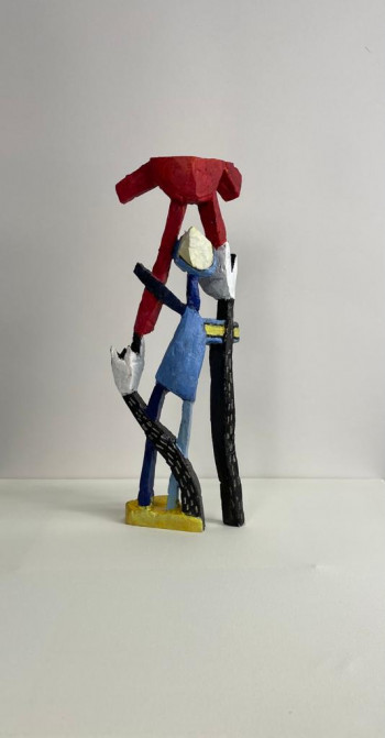 Nr. 4 Woman V Bronze bemalt H 27 cm