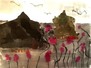 Nr. 20 scylla und charybdis 20 2026 Tuschezeichnung 35 x 48 cm