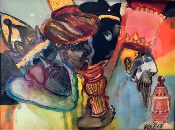 Nr. 7 Drei Könige 2007 Hinterglasmalerei 27 x 37 cm